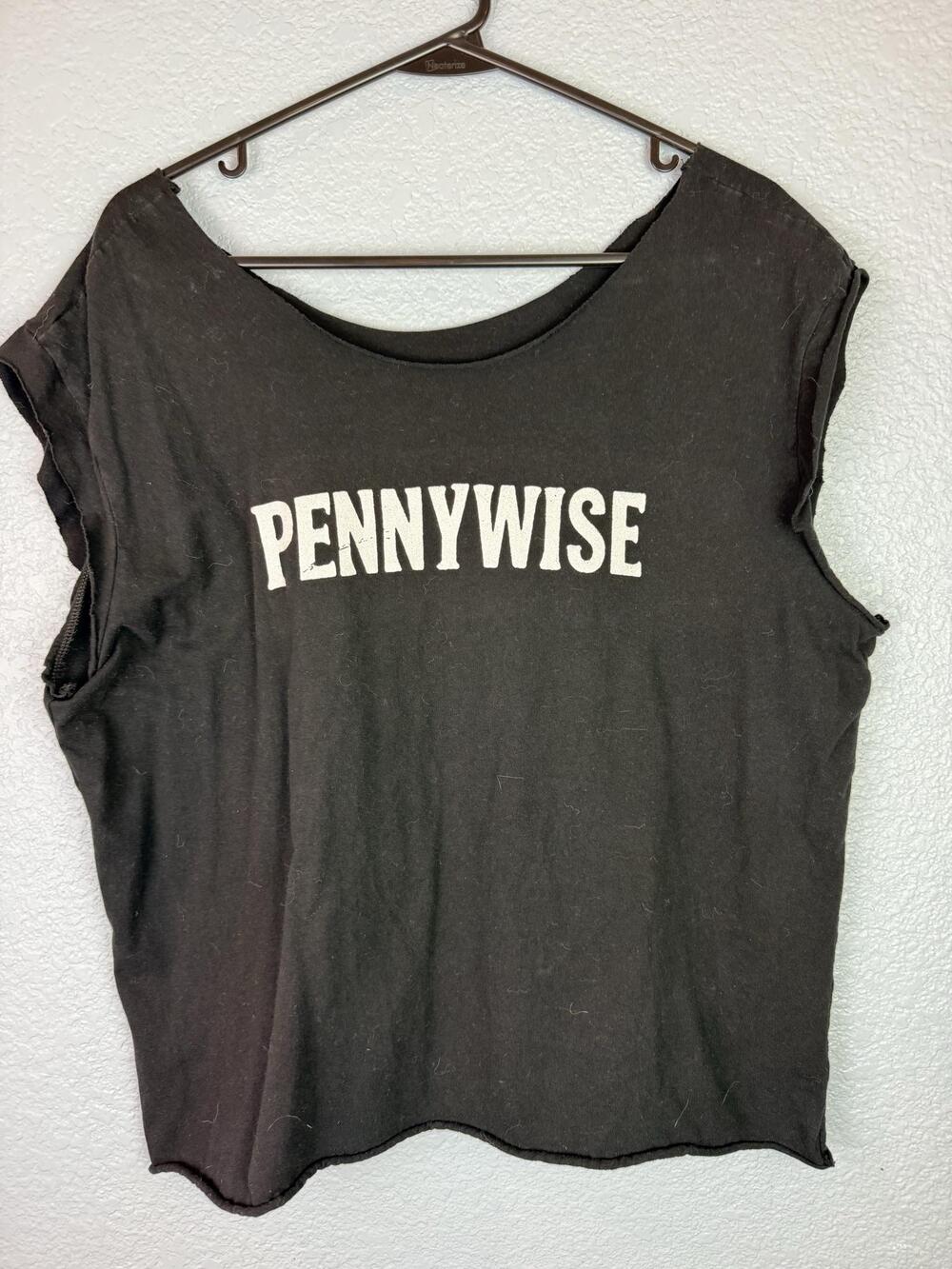 Pennywise Shirt unisex Large Black Punk Band Graphic Cutoff Sleeveless Tee